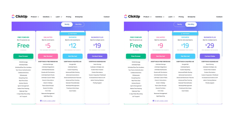 ClickUp Pricing Plans